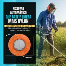 Belifou Carretel Automático Carga Fácil Para Roçadeira Toyama Kawashima Vulcan Garthen Com Fio Nylon 2,7mm 10m - 2,7 mm 10 m corda - Visão 6