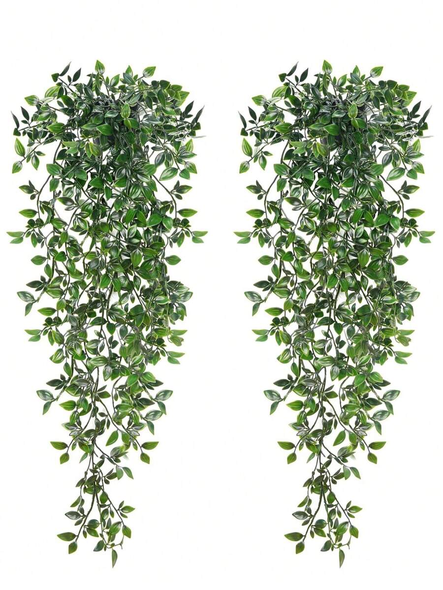 1pc Mandala Potted Plant Outdoor Hanging Greenery Vine Decoration For Fence, Patio, Study Room, High Quality Artificial Potted Plant - Army Green - View 1