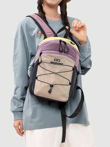 Student Backpack Multi-Function Backpack Korean Style Travel Backpack Graffiti Backpack Large Capacity Backpack Graffiti Backpack College Student Backpack Cool Backpack Unisex - Purple - View 2
