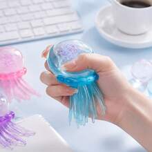 Ny Jelly Squeeze Glitter Jellyfish mjuk gummileksak, ultrastark klämbar sensorisk stresslindrande leksak, högkvalitativt mjukt elastiskt hållbart geléliknande transparent material, kontorsavkoppling, squishy sak. Examenspresent, present till kvinnliga och manliga vänner, denna stresslindrande leksak kan hjälpa dig att minska stress i vardagen, lämplig för spel och festfavoriter, även som present eller festfavorit - Multifärgad - Visa 6