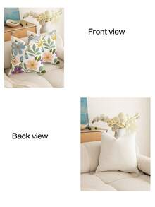 1pc Modern Pastoral Colorful Floral 3D Embroidery INS Style Countryside B&B Embroidered Soft Washable Machine Washable Versatile Decorative Throw Pillow Cover For Sofa Bedroom Living Room Home Decor - Colorful Flowers - View 4