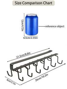 1/2 piezas Estante de almacenamiento para sombreros y bolsos, estante de almacenamiento para cinturones, estante de almacenamiento de accesorios para armarios, 6 ganchos para sombreros, estante de almacenamiento de ropa para armarios, estante de almacenamiento simple sin taladro, organizador de ganchos para armarios, lado talla grande largo 10.2 pulgadas, segundo lado talla grande largo 8.6 pulgadas, altura 3.1 pulgadas - Blanco mejorado - Ver 9