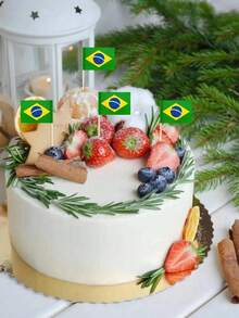 50/100/200 piezas Palillos con Bandera de Brasil - Perfectos para Decorar Cupcakes, Cócteles y Aperitivos | Adecuados para Fiestas, Bufés y Eventos Especiales, Palillos de Cóctel, Mini Banderas, Decoraciones de Cupcakes, Palillos con Bandera, Decoraciones de Fiesta, Celebraciones, Bar de Cócteles, Banderas para Pasteles, Suministros para Fiestas - A - Ver 7