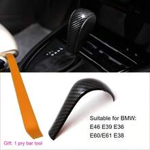 TRTY 1件碳纖維汽車自動/手動排檔桿蓋，排檔頭保護套，適用於BMW E39 E46 E53 E60 E61 E63 E64 E83 E81 E87 E90 E91 E92 E93 1 3 5系列 2006-2012 X1 X3 X5 排檔桿貼紙蓋裝飾飾條保護套，也是理想的節日或生日禮物 - BMWE系列換檔旋鈕蓋 - 查看 12
