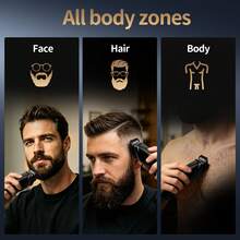 Conduroma Beard Trimmer For Men, Hair Clippers & Electric Razor For Men, Cordless Hair Clippers For Shaving Face Mustache & Body Hair, Rechargeable Grooming Trimmer, Gift For Men, Black - A - View 8