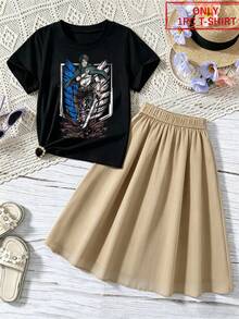 Camiseta Gráfica de  Ackerman del Cuerpo de Exploración de , Camiseta Negra con Estampado de Anime, Camisetas Casuales de Manga Corta, Estilo Manga de Acción Épica, Ropa d - Negro - Ver 1