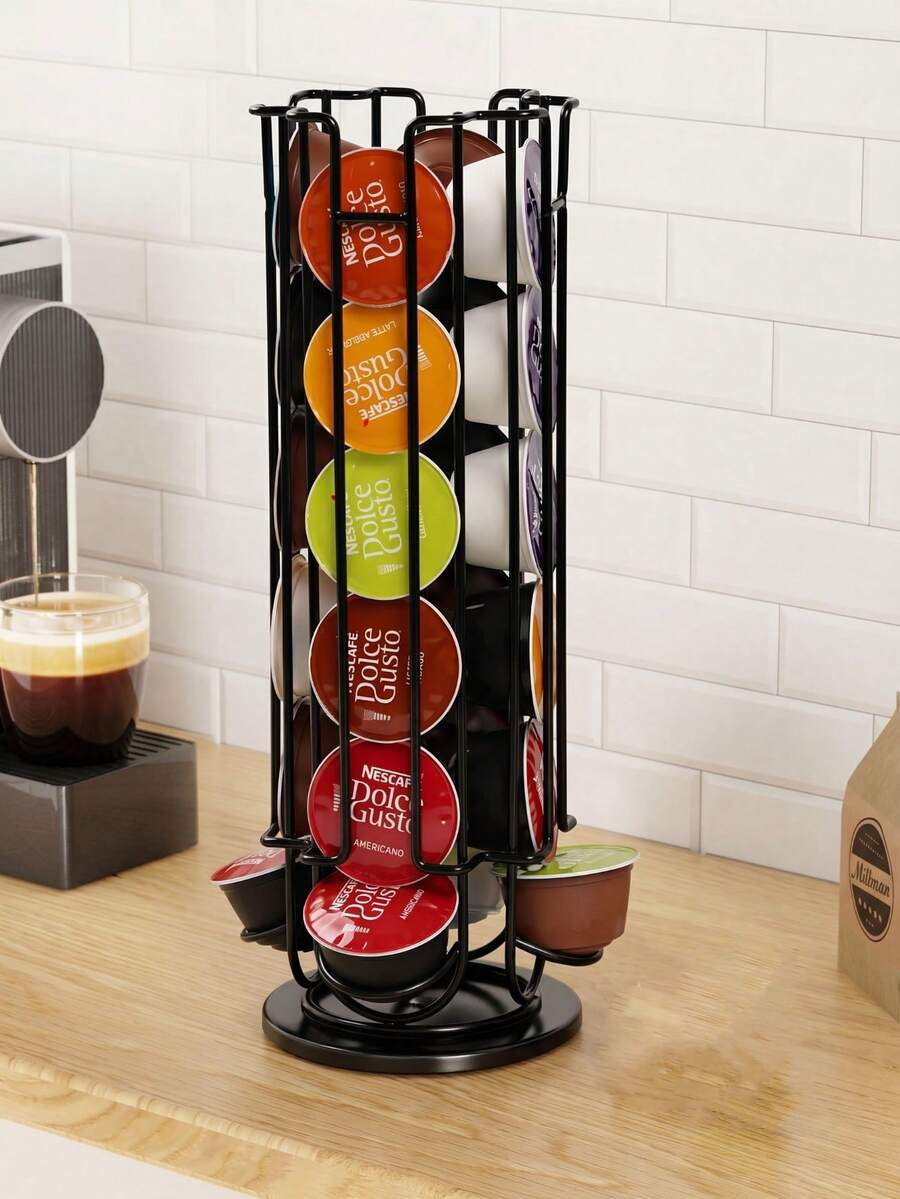 Super life Capsule Storage Rack, Coffee Capsule Storage Rack, 360 Degree Rotating, Capsule Dispenser, Capsule Storage Display Rack