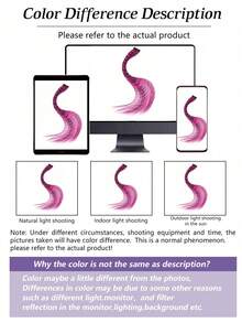 Extensões de Cabelo com Clipe Estampa de Zebra, 18 Polegadas (45cm) Peças de Cabelo Sintético Liso, Mechas de Cabelo Listradas de Leopardo Multicoloridas para Cosplay, Festa, Acessórios de Cabelo Diários, Halloween - Multicolorido - Visão 8