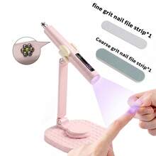 3-In-1 Cat Eye Magnet Portable Nail UV Lamp With Built-In Stand For Hands-Free Use, Includes Cat Eye Magnet Wand To Create Various Cat Eye Nail Art Styles, Suitable For DIY Home Manicure, Perfect Gift Choice - 彩色 - 查看 10