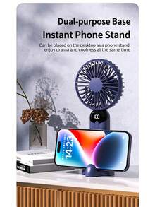 Tragbarer Handventilator Mini, wiederaufladbar, Desktop-Kühlgerät für Zuhause und Wohnheim, 1200mAh - Handgehalten - Übersicht 6
