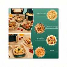 Disposable Air Fryer Paper Liners: 9 In Large Square Non Stick Parchment, Air Fryer Basket Liner For 8Qt - 12Qt Airfryer - Square Brown - View 5