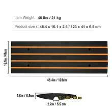 Curb Ramp, 2-Pack, 2.6-Inch Rise, Rubber Driveway Ramps, 33,069 Lb Weight Capacity Threshold Ramp, Curbside Bridge Ramps For Loading Dock, Sidewalk - Black - View 7