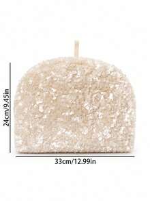 1pc Shiny Sequin Teapot Insulated Cover, Dessert Tray Cover, Fabric Cover - Multicolor - View 13