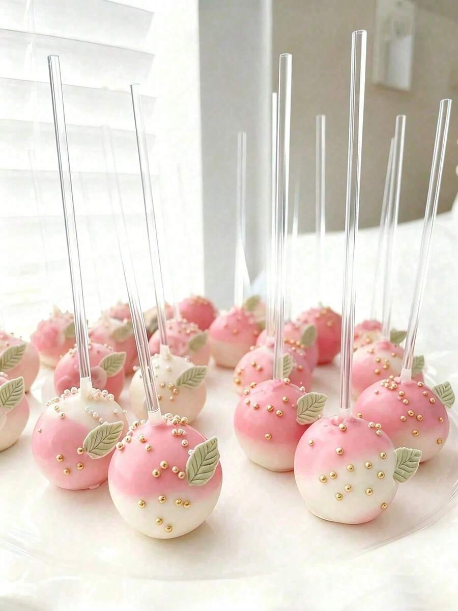 100 piezas Palitos de piruleta de acrílico, palitos transparentes para piruletas de pastel y caramelos, agitadores de cóctel reutilizables, adecuados para bodas, Navidad, cumpleaños, decoración de pasteles, chocolate, galletas, postres DIY