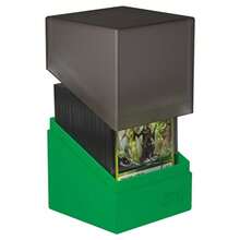Ultimate Guard Boulder Synergy 100+ Deck Case for 100 Double-Sleeved TCG Cards Secure and Durable Storage for Trading Card Games - Negro/Verde - Ver 4