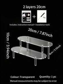 1pc Multi-Functional Transparent Acrylic Tiered Display Stand, Suitable For Perfume And Cosmetic Storage, Home Decor - Multicolor - View 8