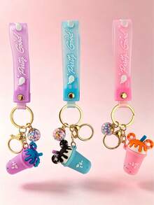 Cartoon Ice Cream PVC Keychain, Cute Bag And Backpack Charm, Car Key Accessory, Ideal Gift Choice For Back To School And Teacher's Day - Multicolor - View 7