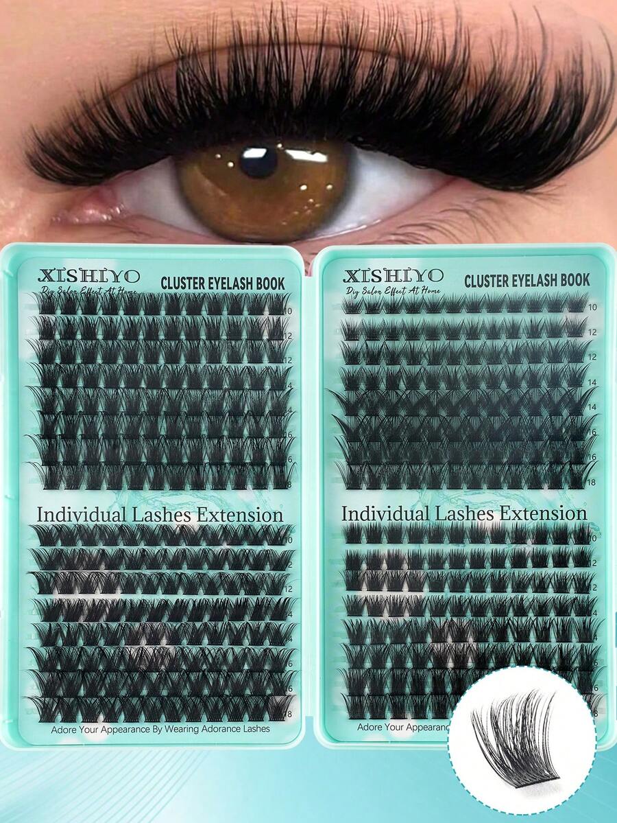 384pcs Single Eyelash, DIY Eyelash Extension, Lightweight Soft Cluster False Eyelashes (Suitable For Daily Wear), Natural Looking Slim False Eyelashes