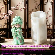 Ancient Chinese Hanfu Fairy Silicone Candle Mold, Elegant Oriental Goddess Holding Pipa Resin Casting Mold, DIY Aromatherapy Candle Wax Melts Soap Plaster Craft Mold Aesthetic Home Decor - Fairy Mold-9001 - View 2