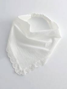 1件原創花卉刺繡捲邊女用頭巾髮帶，適合日常與度假使用 - 白色 - 查看 6