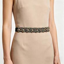 1pc Shiny Bohemian Palace Style Artificial Crystal Decorated Waist Belt, All Seasons - Multicolor - View 6