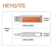 HeyGate USB 3.2 150MB/S Flash Drive, Available In 32GB-256GB Versions. Plug And Play, 360° Rotating Design, Suitable For Business Use, In-Car Music, And Everyday File Storage. - View 5