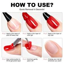 LIMEGIRL 15ml Peel-Off Base Gel, Gel Dasar UV/LED Mudah Dilepas, Tidak Perlu Direndam, Cocok Untuk Kuku Gel Dan Nail Art - G145 - View 6