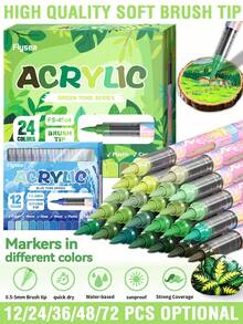 Flysea 72/48/36/24/12 Colors Multi-Color Acrylic Marker Pens, Paint Marker Pens, Drawing Pens, Acrylic Paint Marker Pens, Back To School, First Day Of School - Multicolor - View 3