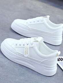 Zapatillas de deporte para exteriores, versión coreana de suela gruesa, modernas y versátiles, transpirables, deportivas y de ocio, zapatos blancos - Blanco 17 - Ver 16