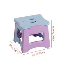 Thickened Plastic Folding Stool, Cute Portable Small Bench, Non-Slip Dopamine Color Chair, Suitable For Home Living Room, Adult Use - Multicolor - View 2