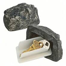 1Pc Realistic Fake Rock Hide-A-Key Storage Box, Outdoor Waterproof Spare Key Holder For Garden Home Security, Secret Storage Container Holiday Essentials Garden Outdoor Decor - Normal - View 3