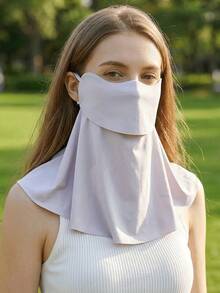 MESHUOKAI 新款女性全臉防曬面罩，夏季防曬口罩，整合眼部與頸部遮蓋，透氣冰絲防紫外線面罩 - 防曬面罩 - 查看 5