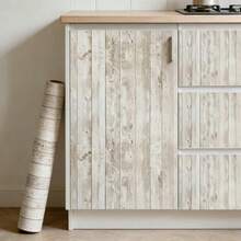 1 Roll Beige Wood Grain Vinyl Wallpaper, Self-Adhesive, Peel And Stick, Wall Decor, Easy To Install, Suitable For Home Decor And Room Renovation - Wood Grain - View 8