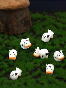 100/50/20/10/1pc Mini Cow Figurines, Suitable For Landscape House DIY Crafts, Fairy Garden Miniature Moss Landscape, Glass Containers, Potted Plants, Miniature Landscape Crafts, Garden, Car Interior, Party And Birthday Decorations - Multicolor - View 3