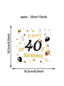 20張/組 30-80歲生日慶祝面紙，年齡派對一次性面紙，派對面紙 - 查看 7