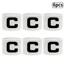 6pcs Durable Football Captain Armbands, Multiple Colors Available, Elastic Wear-Resistant Elastic Wrap Adjustable, Letter C Armband - Adjustable Nylon Arm Strap - Sports Training Sleeve Band, Exclusive For Football Captains In Matches And Training - C-shaped Armband - View 3