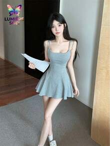 Women Short Dresses - Grey - View 2