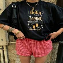 Cute Daily Casual Graphic T-Shirt 100% Cotton Oversized Soft Breathable Casual Crewneck Short Sleeve Top Aesthetic Daily Fashion Lovers Casual Wearers Gift Givers Trendy Basic - Negro - Ver 19