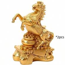 1pc Golden Horse Figurine, "Success On Horseback" Decorative Ornament, Auspicious Home And Office Decor, Suitable For Various Holiday Gifts - Horse - View 8