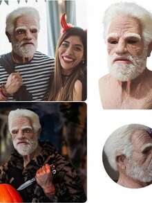 Halloween Old Man Mask Realistic Vicissitudes Simulation Full Face Mask Role Play School Party Gathering Game Head Cover - View 4