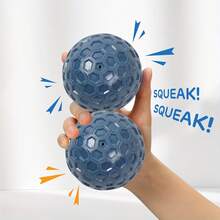 1 pieza Juguete de pelota chillona resistente y duradera para perros, disponible en 2 tamaños, hecho de goma súper resistente, juguete interactivo grande con mecanismo de chillido único y función de alimentación - Azul - Ver 8