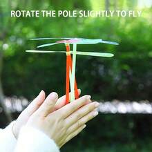 10pcs Random Color Plastic Dragonfly Flying Toys, Suitable For Outdoor Interactive Entertainment, Dragonfly Helicopter Toys, Random Color, Random Style - Multicolor - View 7