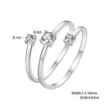 BAMOER Cincin Terbuka Bypass Perak Sterling S925 Asli Hypoallergenic Cincin Janji Bertumpuk untuk Wanita Perhiasan Mewah Hadiah Janji Ulang Tahun untuknya - MSR043-E - View 9