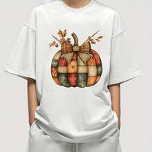 1/2/3PCS Durable Washable Iron-On Transfer, Plaid Patchwork Pumpkin Linen Bow Autumn Leaf Wheat Berry Button Pattern Mixed Color Heat Transfer, Vinyl Print, Heat Transfer Sticker, Iron-On Transfer Sticker Applique - Iron-On Suitable For Pillows, DIY, Backpacks, T-Shirts, Canvas Bags, Sweatshirts, Jeans, T-Shirts, Clothing, Sewing Supplies - Multicolor - View 6