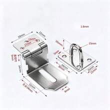 Thickened Stainless Steel Lock Plate Buckle Door Window Anti-Theft Security Bolt Wooden Door Cabinet Door Fixed Clasp Hardware Accessories - Multicolor - View 3