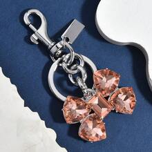 Shiny Crystal Rhinestone Butterfly Keyring Elegant Versatile Handbag Pendant Dating Travel Bag Accessory - 淺藍色 - 查看 11