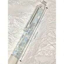 1pc/6pcs Floral Print Retractable Gel Pens, 0.5mm Fine Point Quick Dry Black Ink Neutral Pens, Cute Transparent Flower Pattern Writing Pens For Journal School Office Stationery Supplies, Back To School - A - View 4
