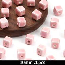 20pcs Cube Ceramic Porcelain Beads For DIY Jewelry Making Decorative Craft Square Beads For Necklaces Bracelets And Accessories Craft - 20pcs - View 52