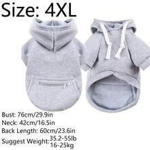 1 件灰色宠物拉链口袋连帽衫，适合猫狗，适合日常使用 - 灰色 - 查看 15