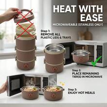 Portable 304 Stainless Steel Thermal Lunch Box, Sealed Leak Proof Bento Box, Dishwasher & Microwave Allowable,Reusable Fruit Salad Food Storage Container, Suitable For Student And Adult Use In School, Office,Picnic, Travel,Back To School - Multicolor - View 4
